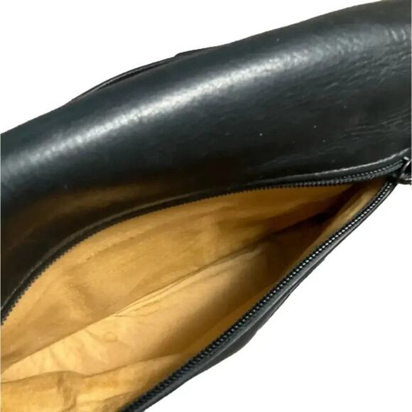 Vintage Leather Clutch Soft Supple Rain Guarded Black - Picture 15 of 15